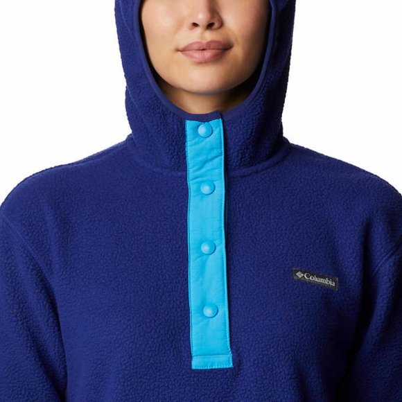 Columbia Ladies' Snap Fleece Hoodie, L: Blue (Dark Sapphire), FREE SHIPPING - Picture 3 of 8